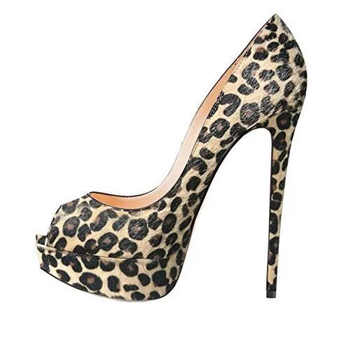 Pointed Toe Low Cut PU Platform Stiletto Super High Heels Sandals
