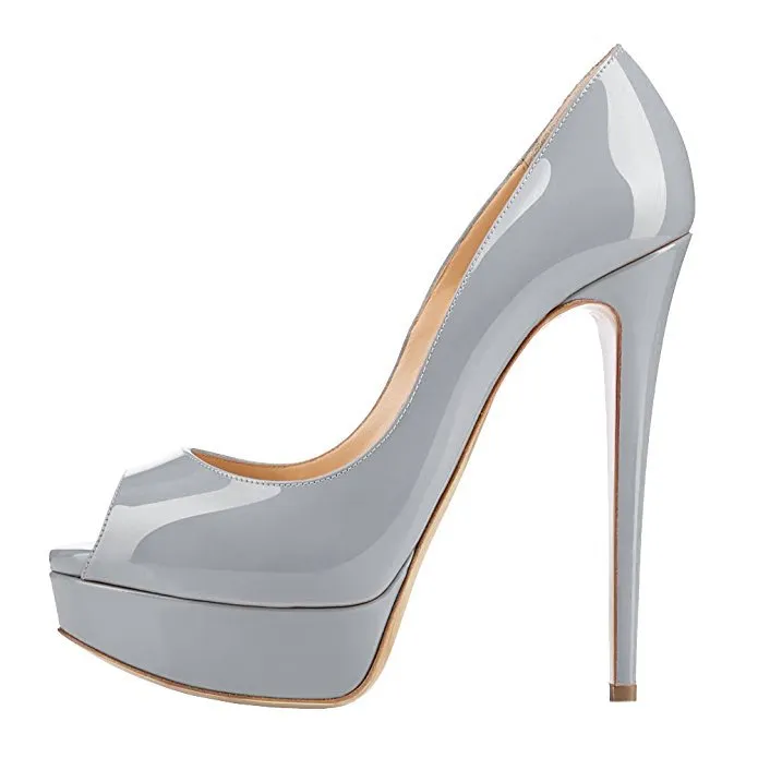 Pointed Toe Low Cut PU Platform Stiletto Super High Heels Sandals