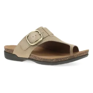 Rylee Stylish Buckled Slide Sandal in Sand