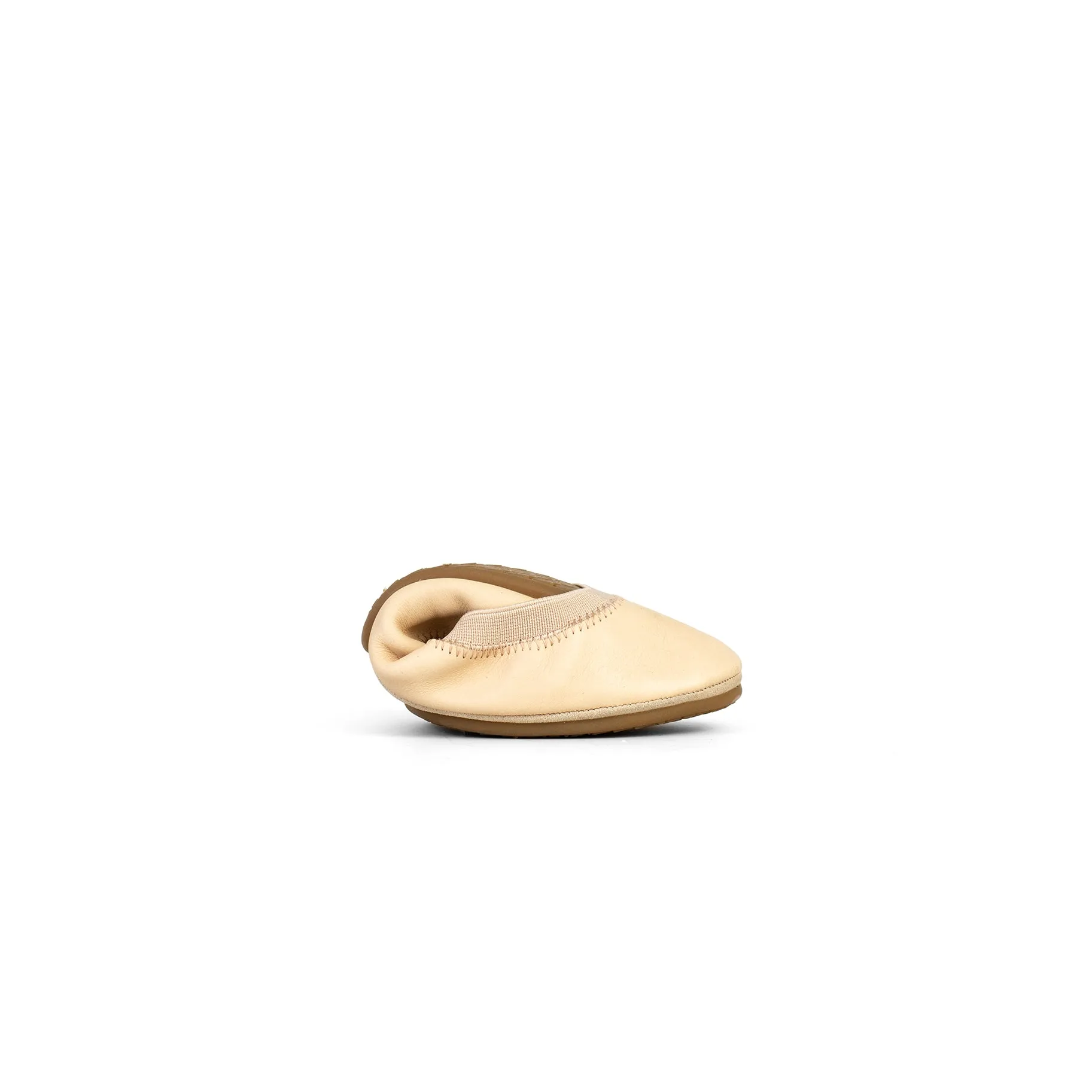 Samara Foldable Ballet Flat in Nude Leather