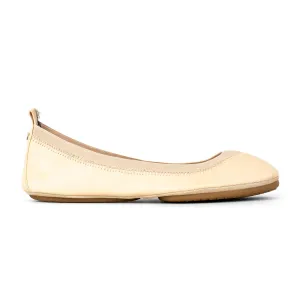 Samara Foldable Ballet Flat in Nude Leather