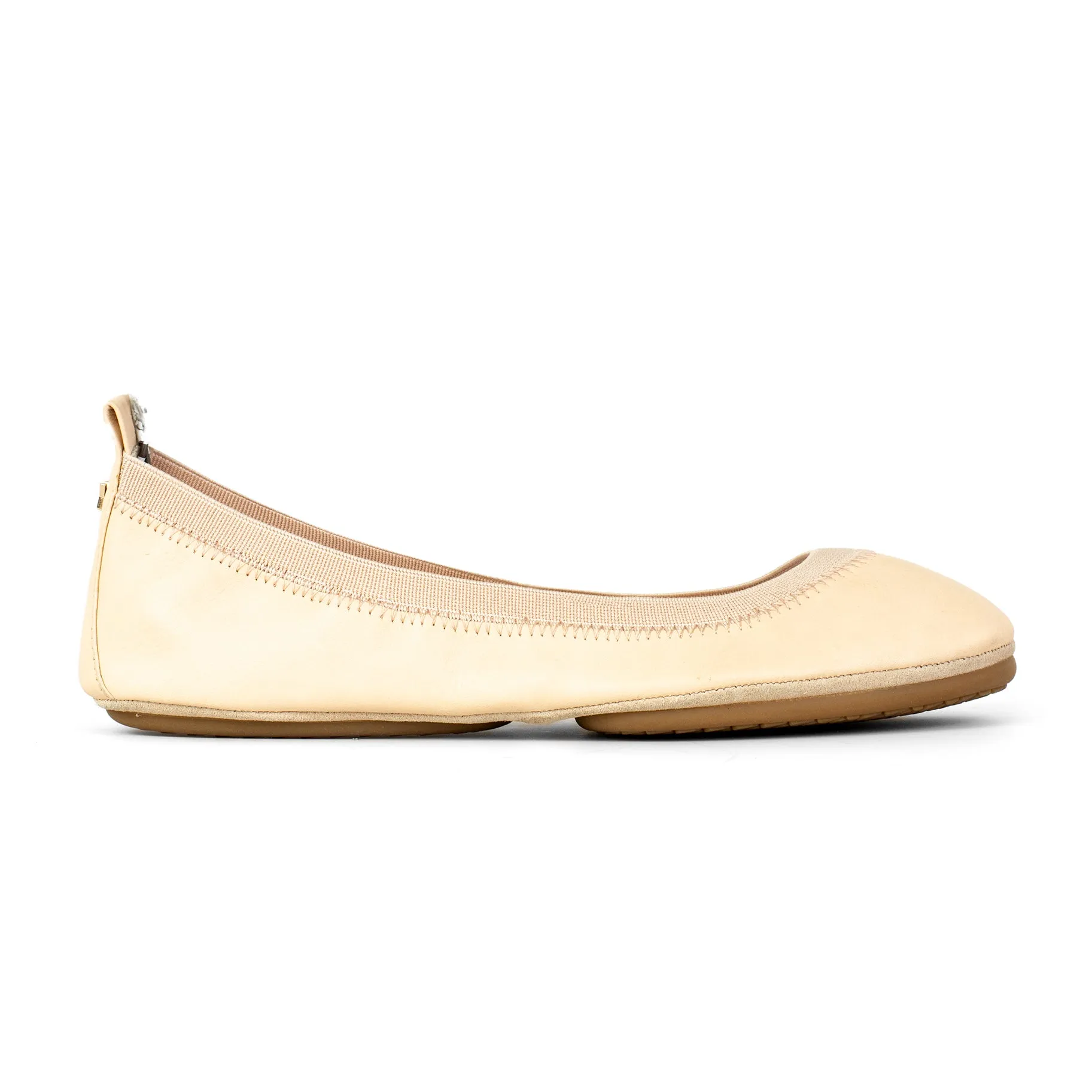 Samara Foldable Ballet Flat in Nude Leather