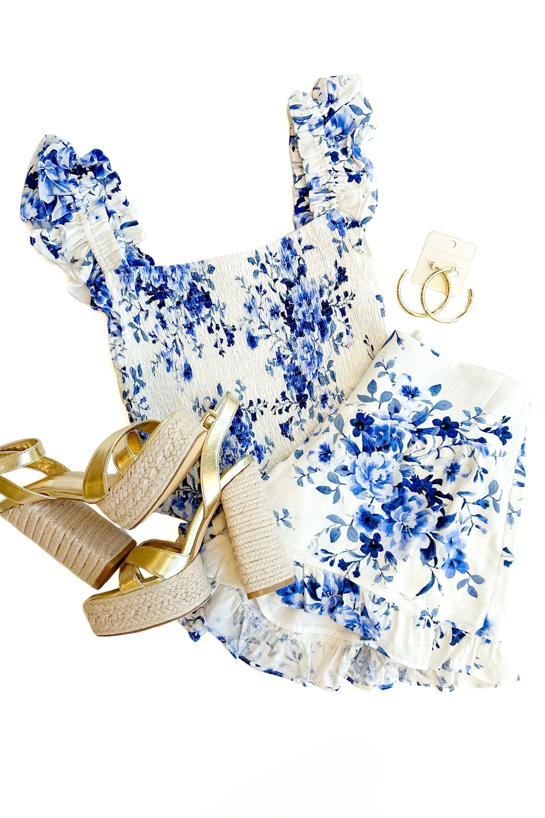 Santorini Nights Floral Shorts