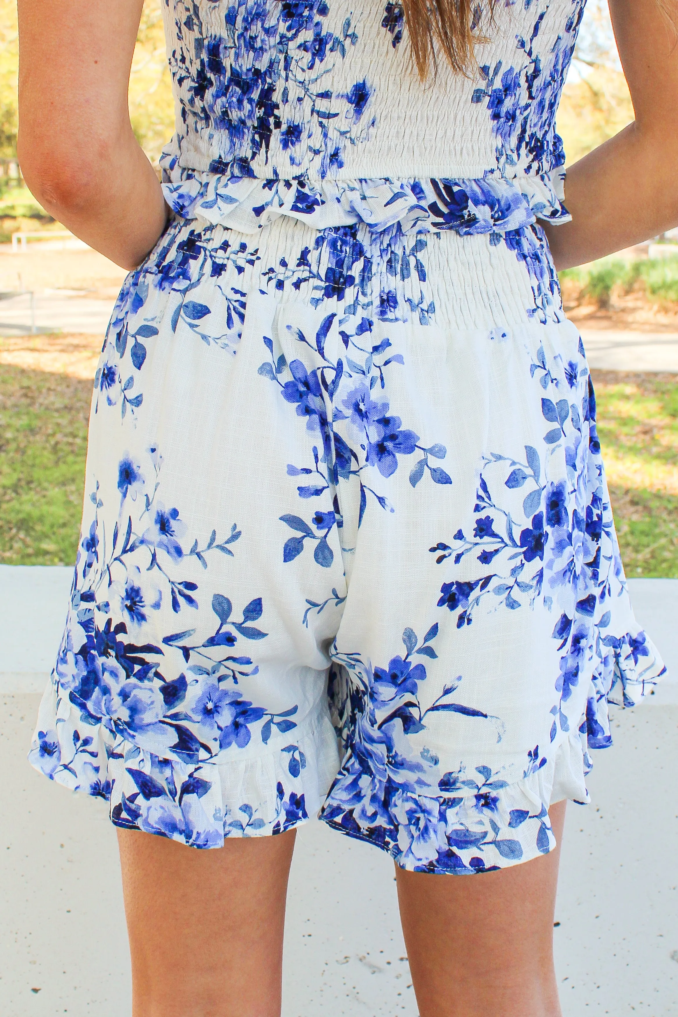 Santorini Nights Floral Shorts