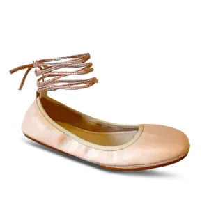 Sofia Ankle Wrap Flats - Blush