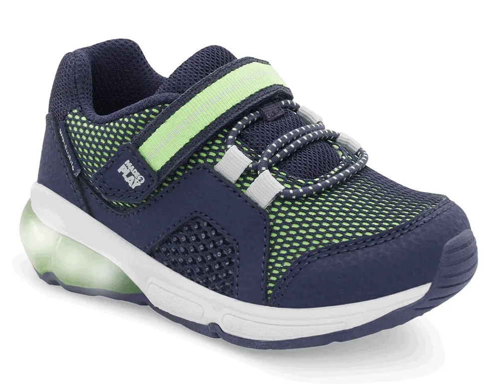 Stride Rite M2P Lumi Bounce Green Gecko Lightup Boys Running Shoes (Machine Washable)