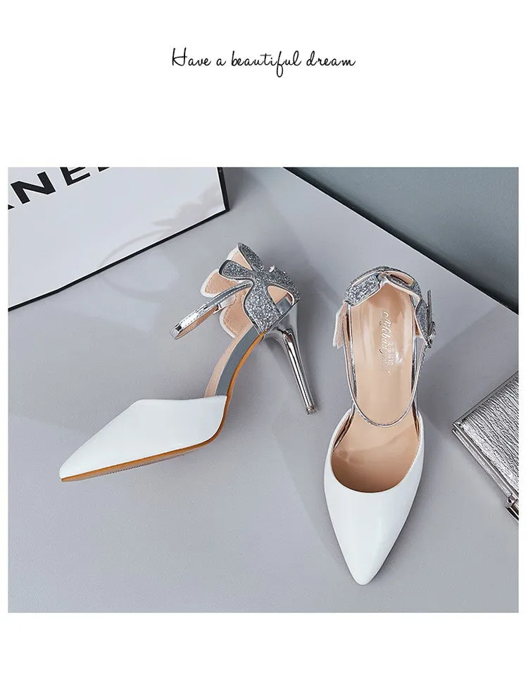 Ultra Soft Leather Buckle High Heel One-Strap Fashion Sandals