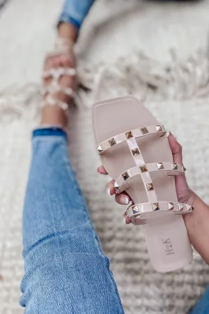 Walk the Talk Studded Sandals WH