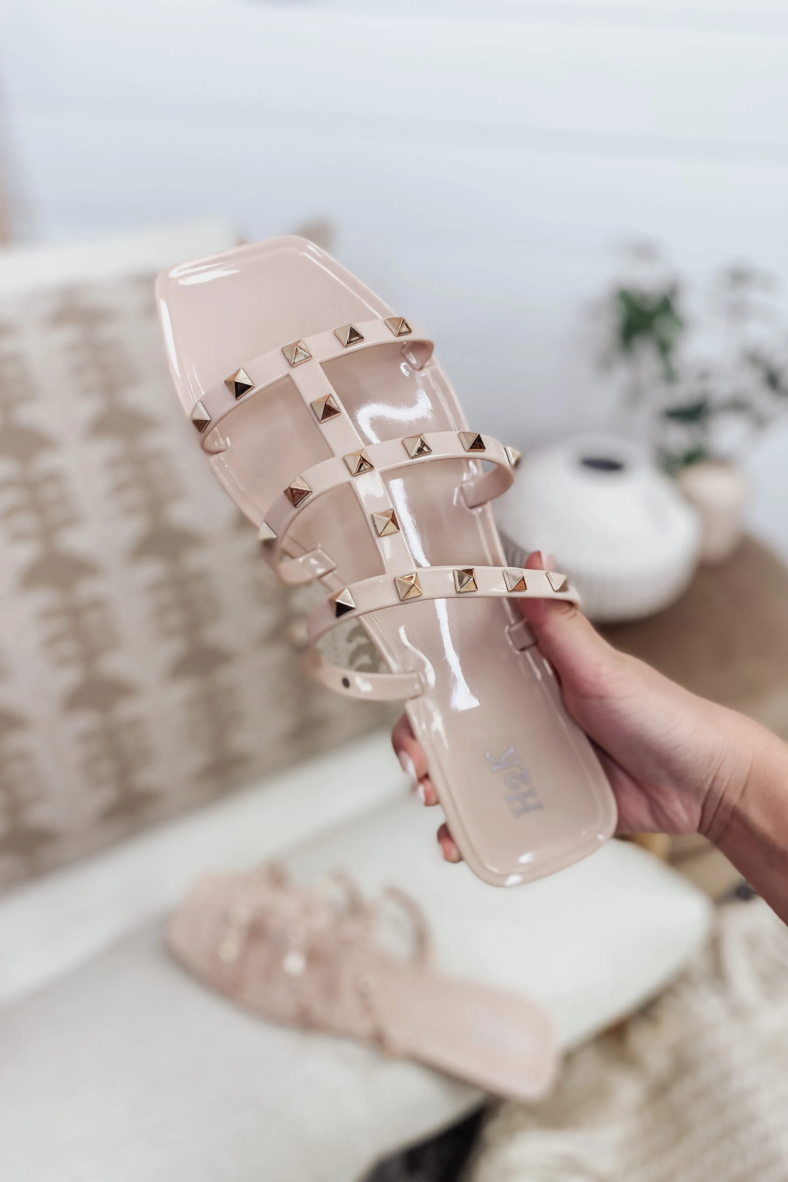 Walk the Talk Studded Sandals WH