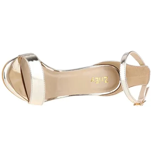 ZriEy Women's Heeled Sandals 4 Inches Open Toe Stiletto High Heels Ankle Strap Fashion Bridal Party Wedding Pump Shoes, 2.8 Inch