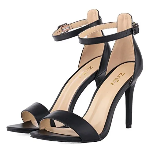 ZriEy Women's Heeled Sandals 4 Inches Open Toe Stiletto High Heels Ankle Strap Fashion Bridal Party Wedding Pump Shoes, 2.8 Inch