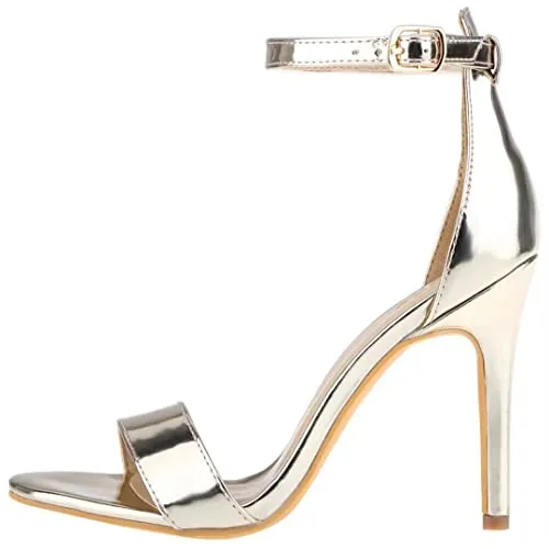 ZriEy Women's Heeled Sandals 4 Inches Open Toe Stiletto High Heels Ankle Strap Fashion Bridal Party Wedding Pump Shoes, 2.8 Inch