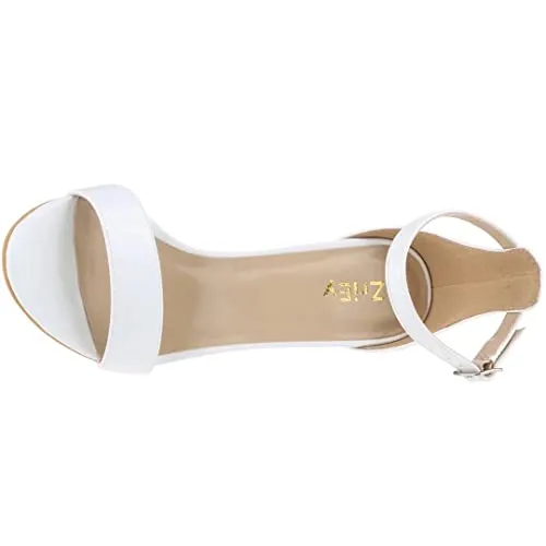 ZriEy Women's Heeled Sandals 4 Inches Open Toe Stiletto High Heels Ankle Strap Fashion Bridal Party Wedding Pump Shoes, 2.8 Inch