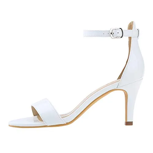 ZriEy Women's Heeled Sandals 4 Inches Open Toe Stiletto High Heels Ankle Strap Fashion Bridal Party Wedding Pump Shoes, 2.8 Inch