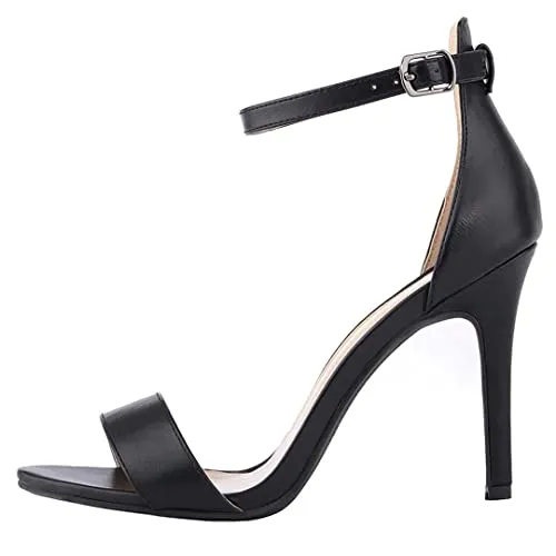 ZriEy Women's Heeled Sandals 4 Inches Open Toe Stiletto High Heels Ankle Strap Fashion Bridal Party Wedding Pump Shoes, 2.8 Inch